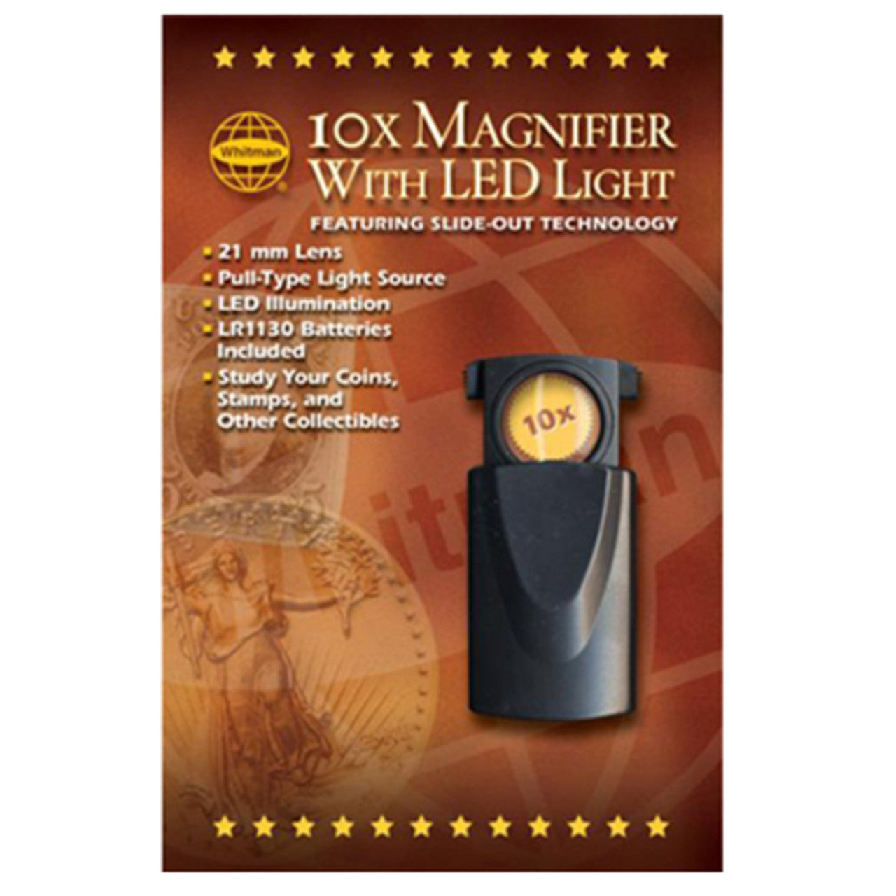 Whitman Retractable Magnifier with LED Light 10X - ZW42614 Scratch & Dent