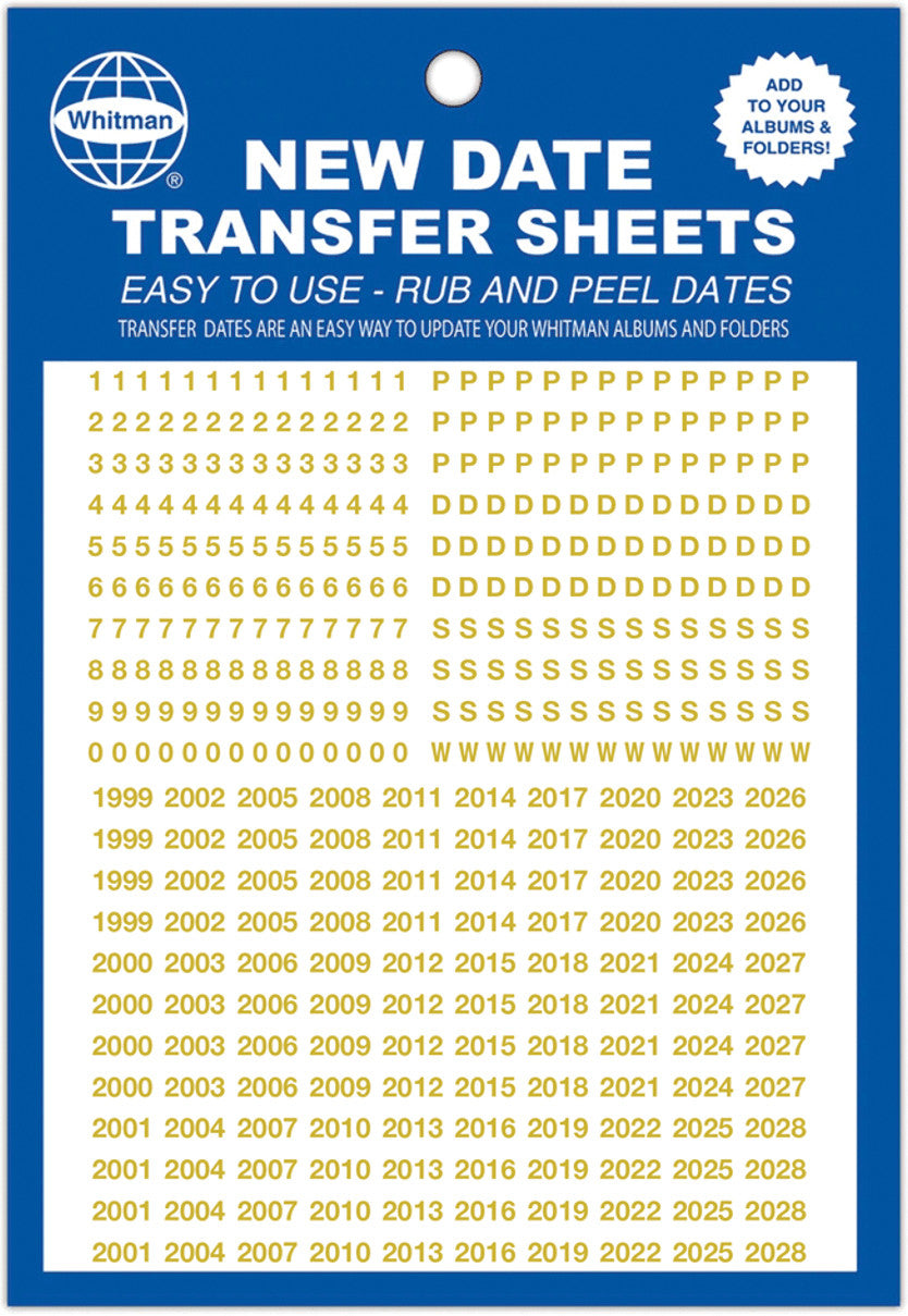 Whitman Date Transfer Sheets - Gold
