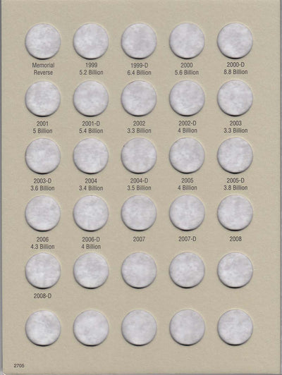 Harris Folder: Lincoln Memorial Cents #2 1999-2008 #2705