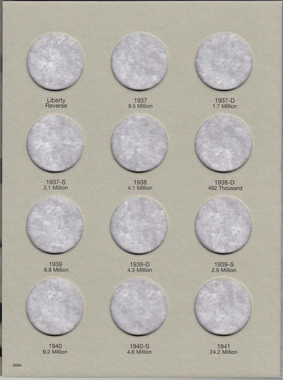Harris Folder: Walking Liberty Half Dollars #2 1937-1947 #2694