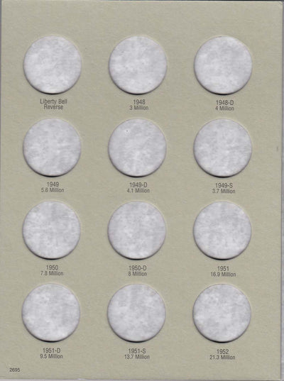 Harris Folder: Franklin Half Dollars 1948-1963 #2695