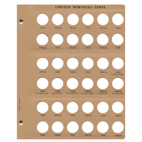 Dansco - Page 6-7100,Page 2-7102 for Lincoln Memorial Cents  - CLOSEOUT
