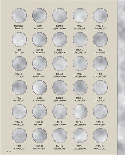 Harris Folder: Lincoln Memorial Cents #1 1959-1998 #2675