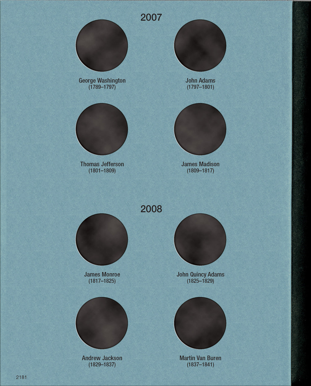Whitman Folder Presidential Dollar #1 2007-2011 #2181