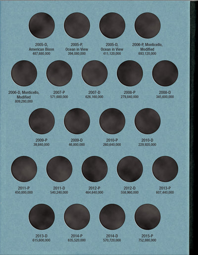 Whitman Folder: Jefferson Nickels #3: 1996-2025 #9035