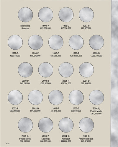 Harris Folder: Jefferson Nickels #3 1996-2025 #2681