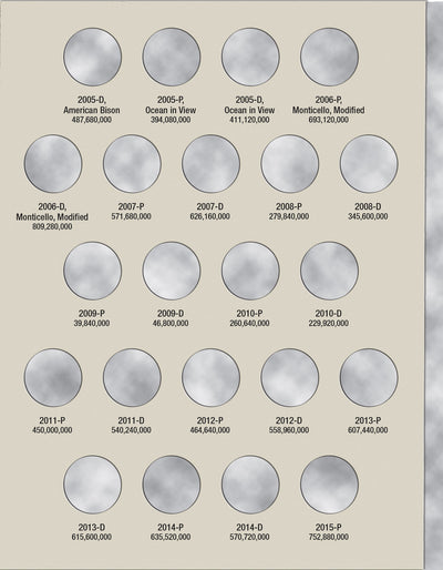 Harris Folder: Jefferson Nickels #3 1996-2025 #2681