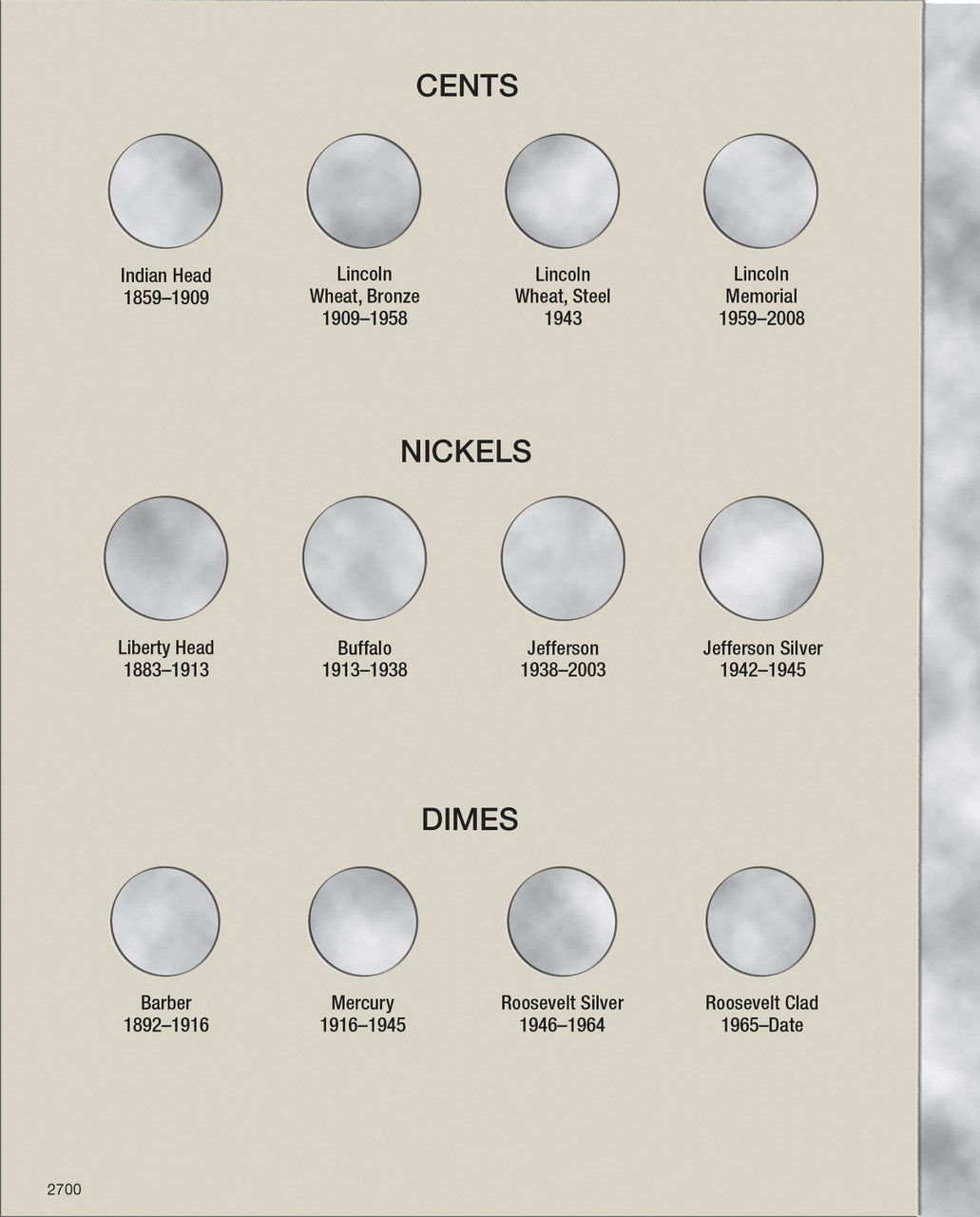 Harris Folder: 20th Century Type Coins #2700