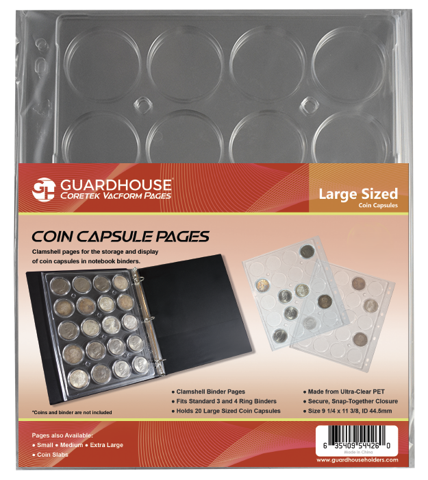Guardhouse Coin Capsule Page - For Model H or Large Capsules - 954426