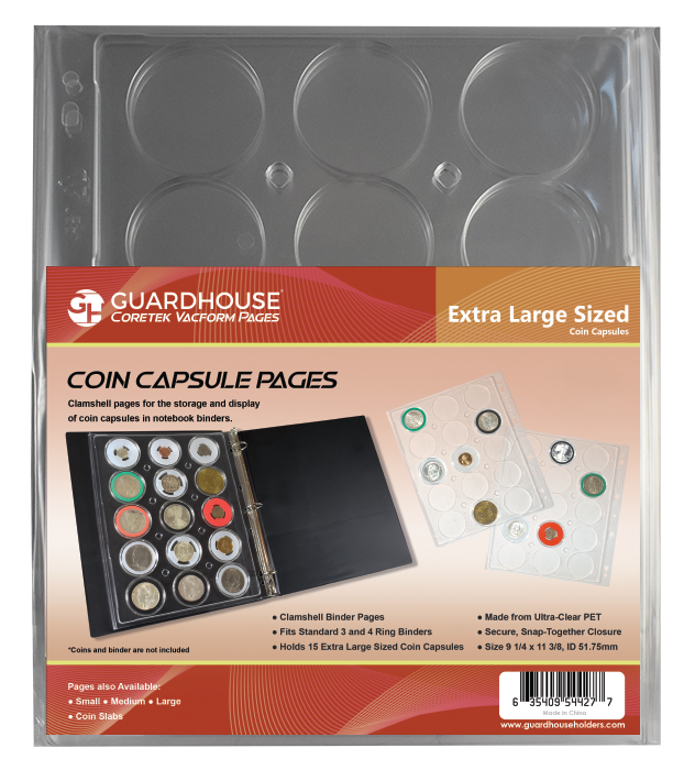Guardhouse Coin Capsule Page - For Model I or Extra Large Capsules - 954427