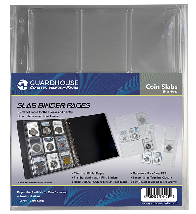 Guardhouse Certified Coin Slab Pages - 9 Slabs