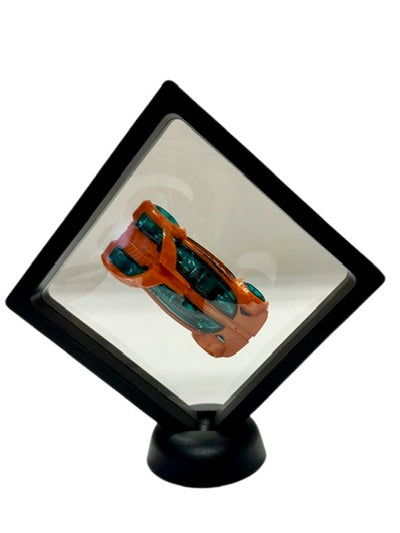 3D Black Floating Diagonal  Frame Display Case With Stand  -  LARGE