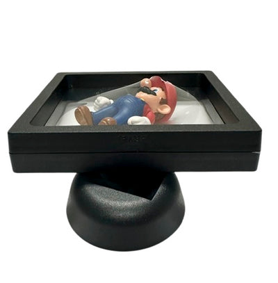 3D Black Floating Diagonal  Frame Display Case With Stand  -  LARGE