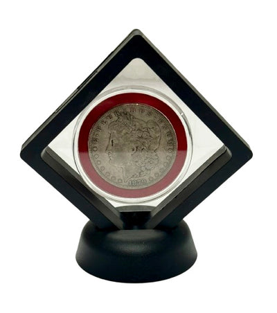 3D Black Floating Diagonal  Frame Display Case With Stand  -  SMALL