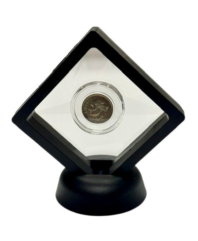 3D Black Floating Diagonal  Frame Display Case With Stand  -  SMALL