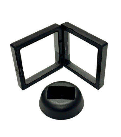 3D Black Floating Diagonal  Frame Display Case With Stand  -  SMALL