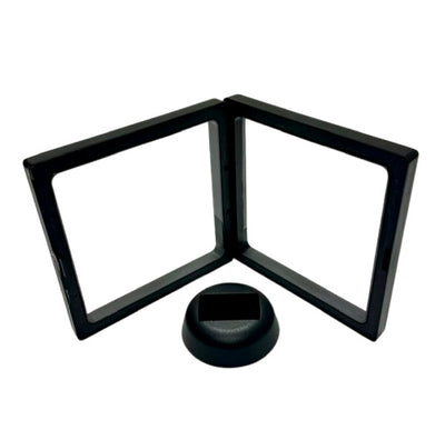 3D Black Floating Diagonal  Frame Display Case With Stand  -  LARGE