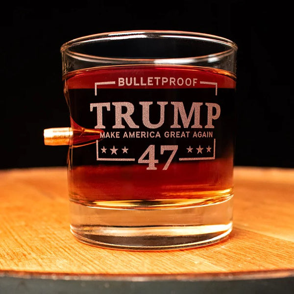 Bulletproof Trump 47 Whiskey Glass - JP's Corner