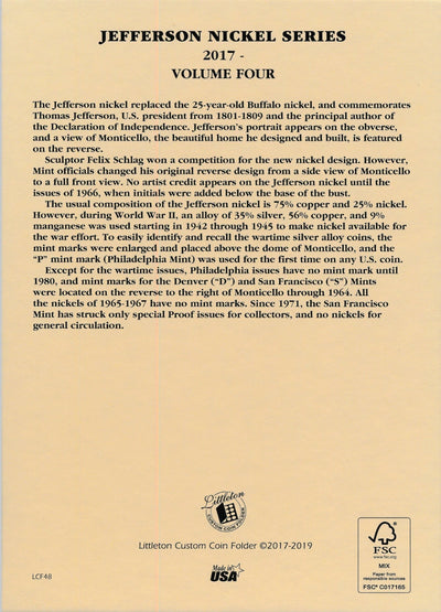 Littleton Folder: Jefferson Nickels 2017- LCF48