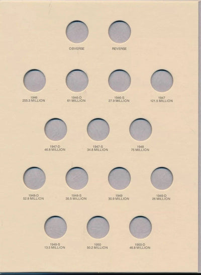 Littleton Folder: Roosevelt Dimes 1946-1964 LCF21
