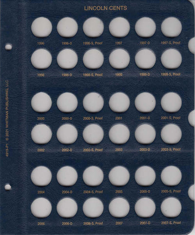Whitman Albums: Lincoln Cents - Years: 1996-2024, P,D,S & W Mints, #4919