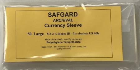 Safgard Sleeve for Large Currency
