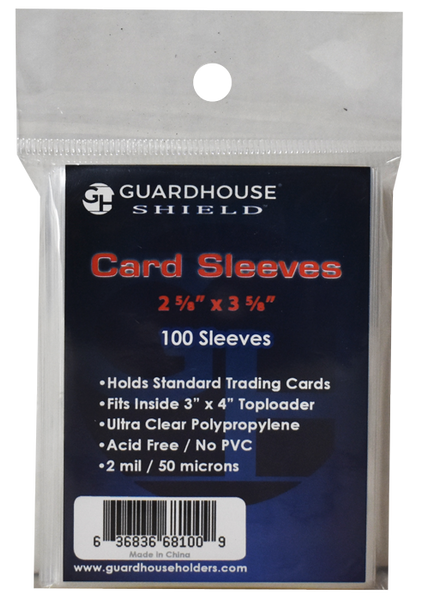 2.25 x 3.5 card sleeves Guardhouse Shield Standard Card 100 Count Sleeves