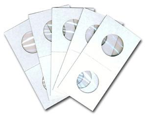 100 Pack 1.24" (31.5mm) Cardboard Coin Flip Holders - Fits 4 US Half Dollar Coins