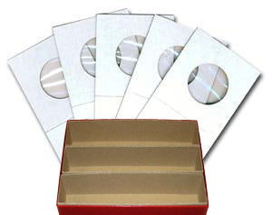 Cardboard 1.5x1.5 Coin Holders with Box