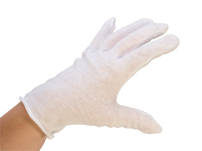 PSBM 24 Pairs White Cotton Lisle Inspection Gloves Industrial Grade For Women's Size