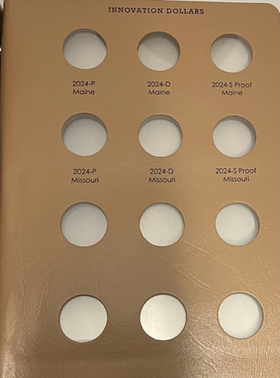 Dansco Album #8188 for US Innovation Dollars 2018-2024 P,D,S Mints